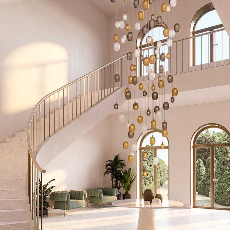 Galaxy Chromatic Gem Drop Spiral Chandelier