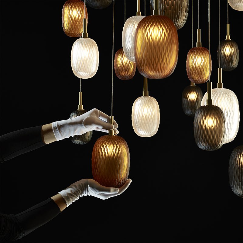 Galaxy Chromatic Gem Drop Spiral Chandelier