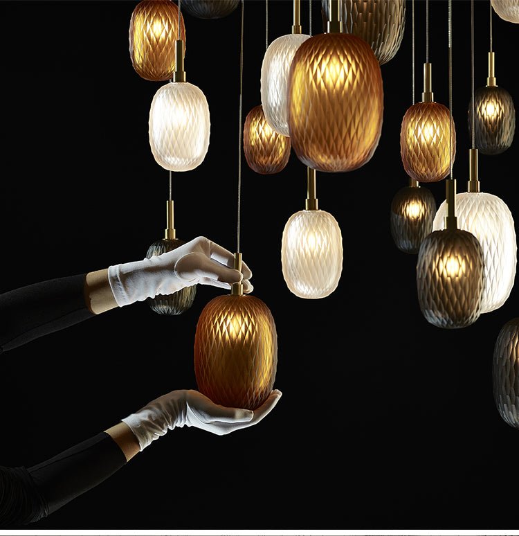 Galaxy Chromatic Gem Drop Spiral Chandelier