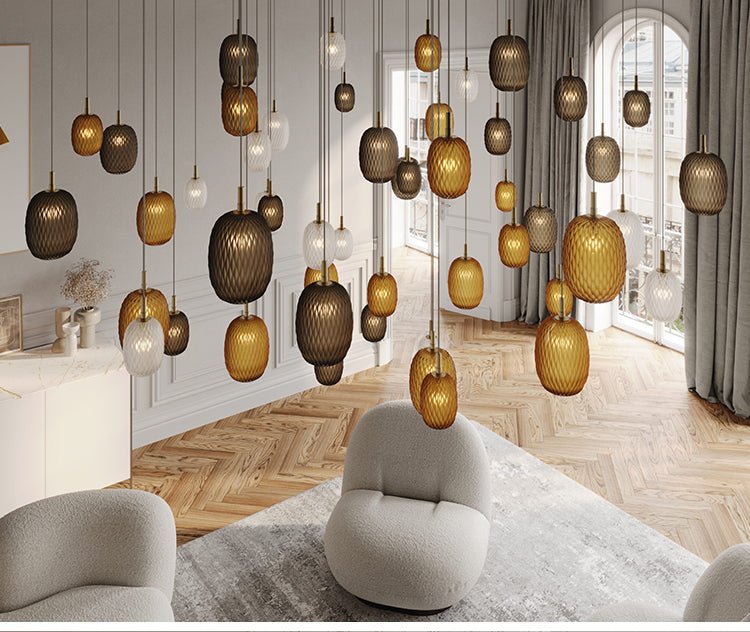 Galaxy Chromatic Gem Drop Spiral Chandelier