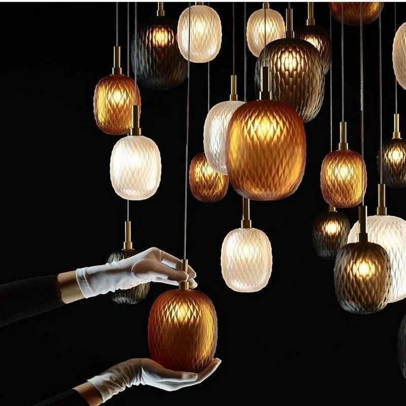 Galaxy Chromatic Gem Drop Spiral Chandelier