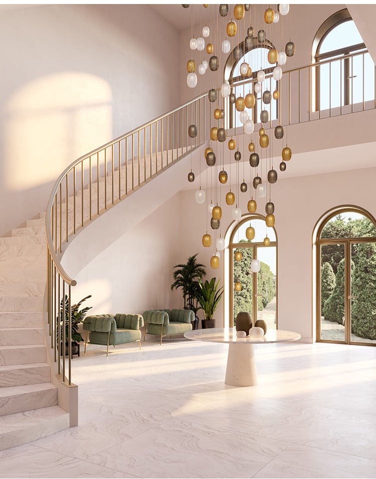 Galaxy Chromatic Gem Drop Spiral Chandelier