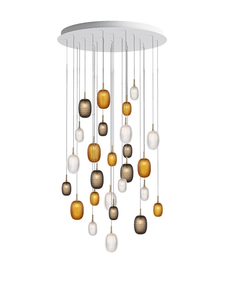 Galaxy Chromatic Gem Drop Spiral Chandelier