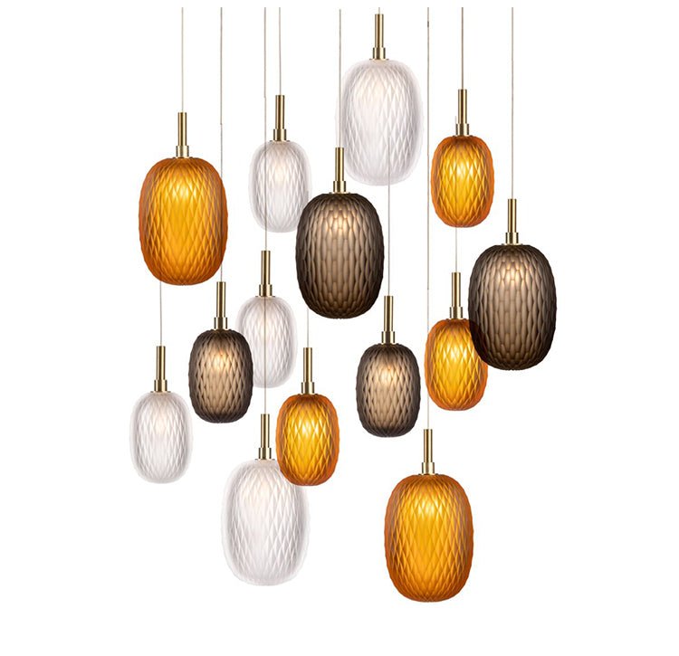 Galaxy Chromatic Gem Drop Spiral Chandelier