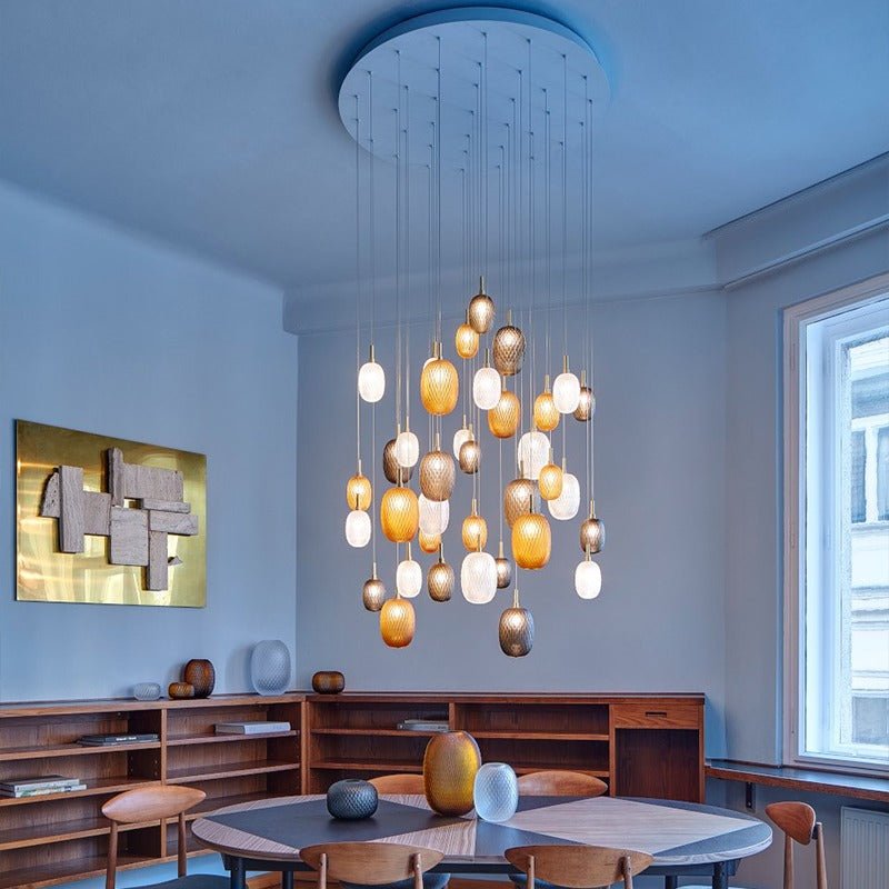 Galaxy Chromatic Gem Drop Spiral Chandelier