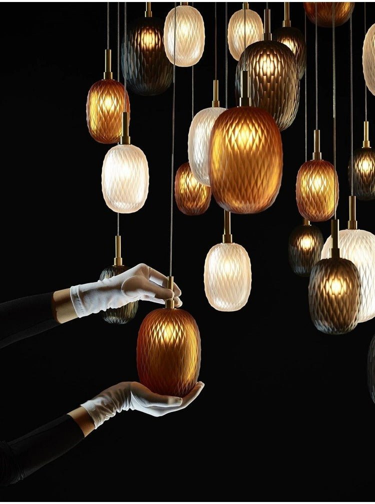 Galaxy Chromatic Gem Drop Spiral Chandelier