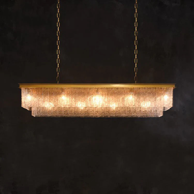 Claira Glass Rectangular Chandelier 41"49"52"72" - jchandelier