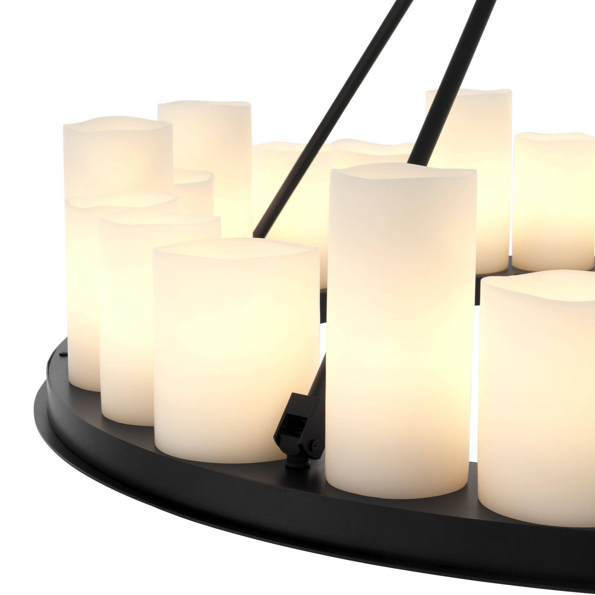Commodore Ring Modern Chandelier - Black/Brass