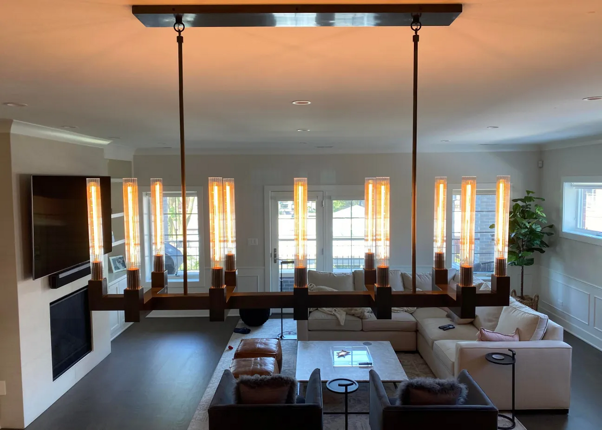 Chantelle Glass Linear Chandelier 55"