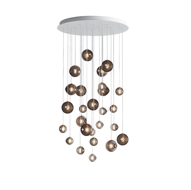 Cosmic Sphere Cascade Glass Chandelier