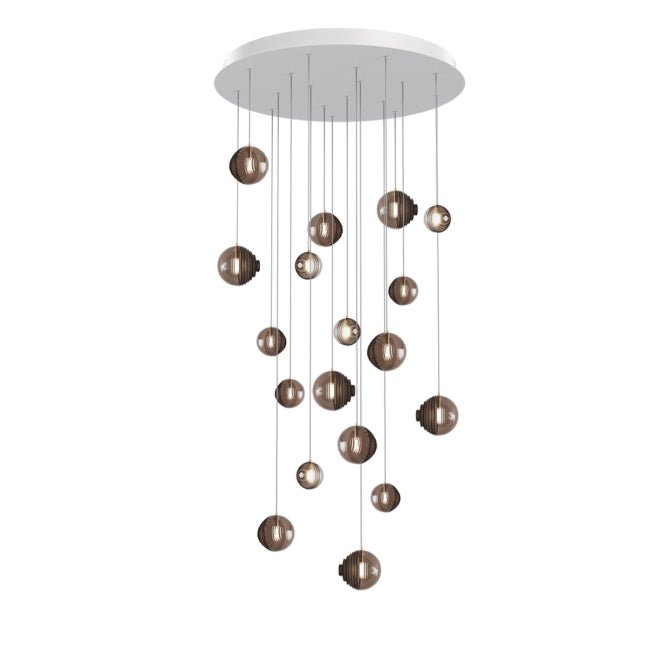 Cosmic Sphere Cascade Glass Chandelier