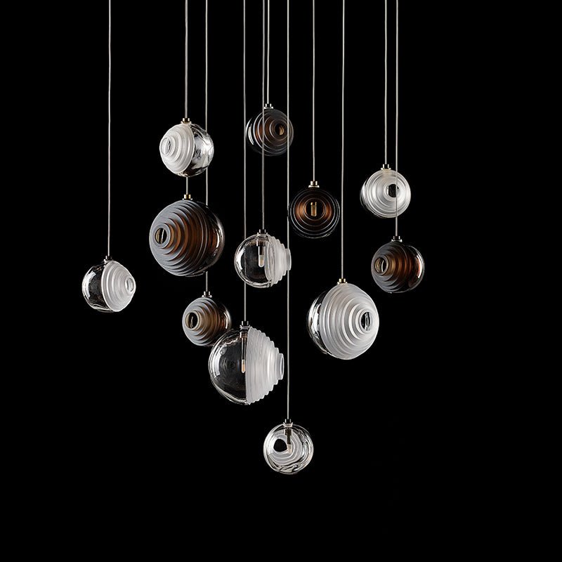 Cosmic Sphere Cascade Glass Chandelier