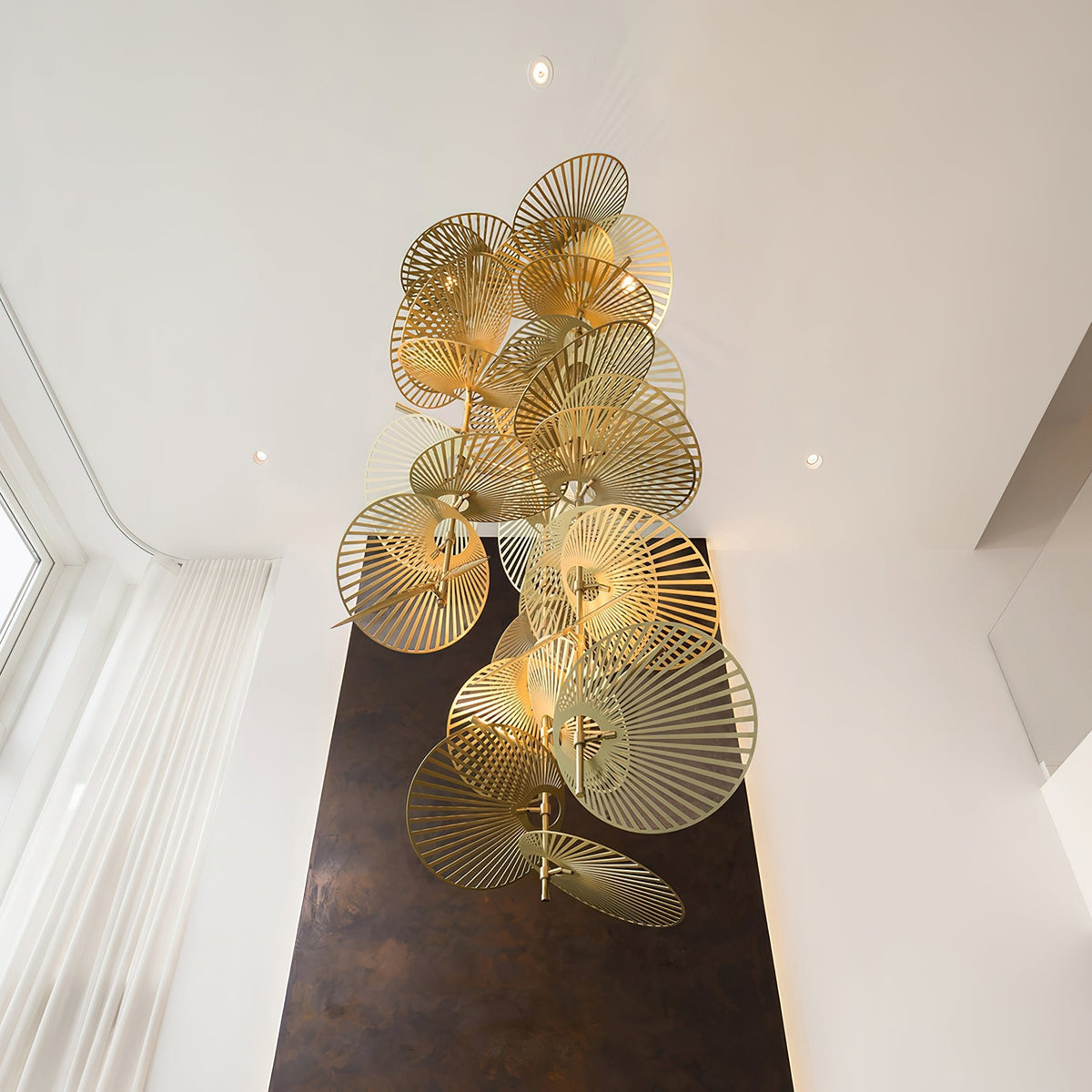 Cattail Leaf Meteor Shower Spiral Chandelier