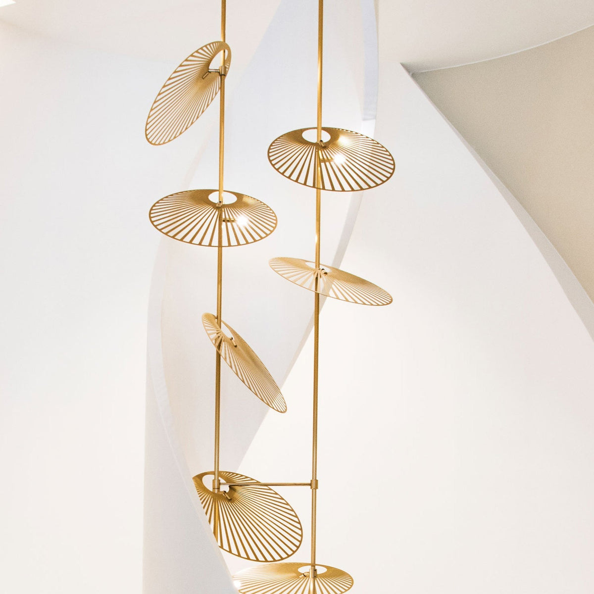 Cattail Leaf Meteor Shower Spiral Chandelier