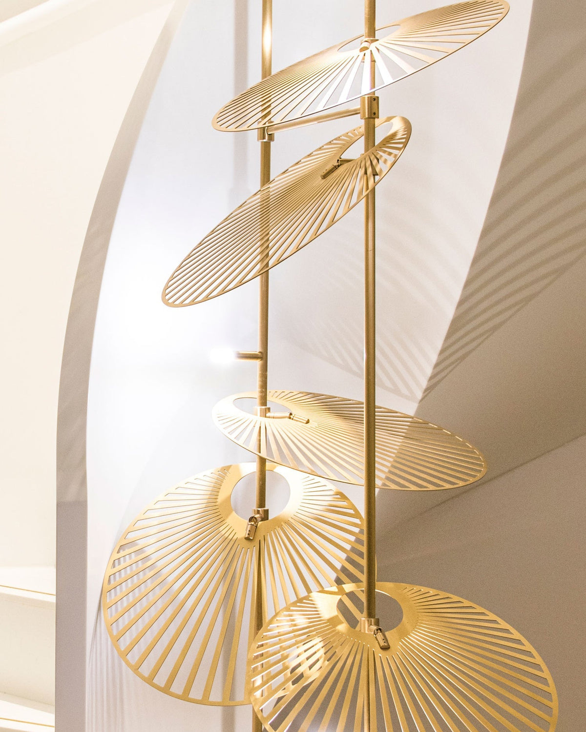 Cattail Leaf Meteor Shower Spiral Chandelier