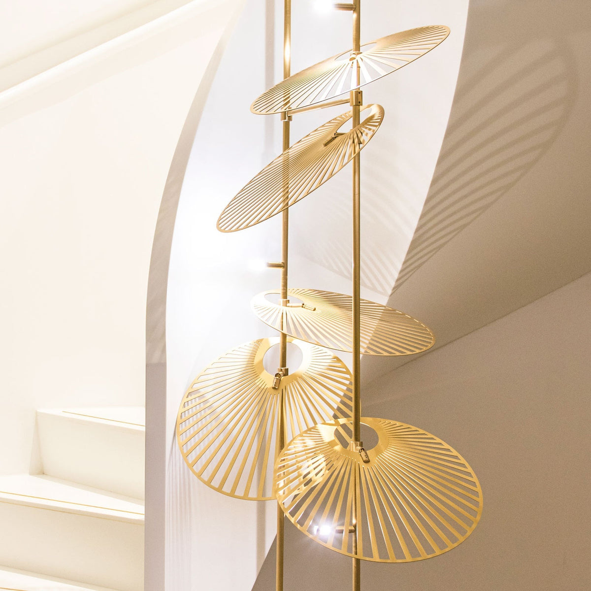 Cattail Leaf Meteor Shower Spiral Chandelier