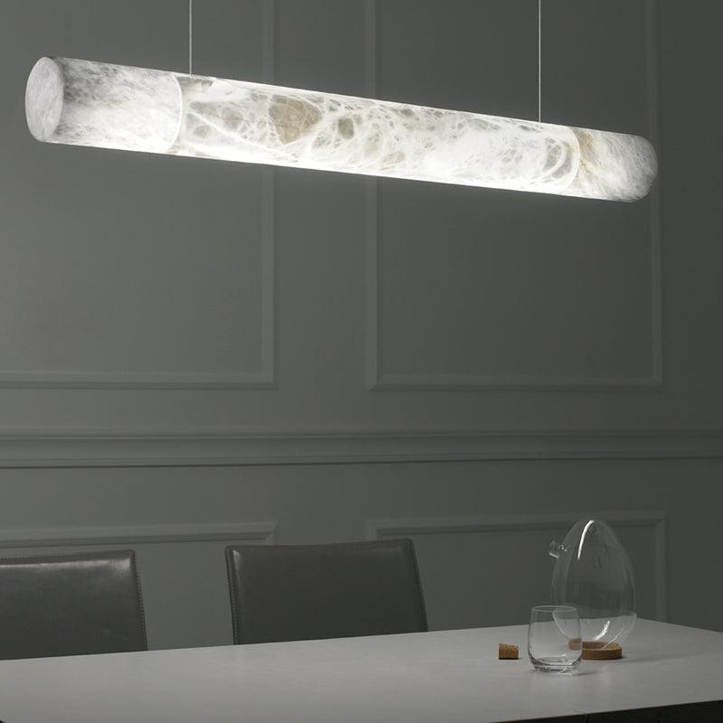 Cylindrical Alabaste Linear Chandelier