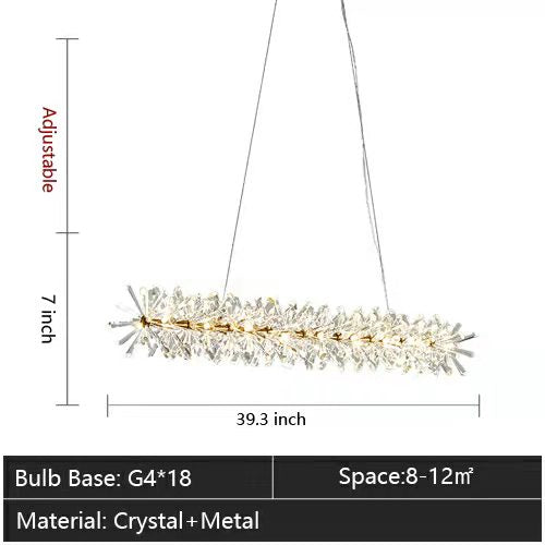 JC Rock 2 Wheel Frozen Ice Crystal Chandelier Light