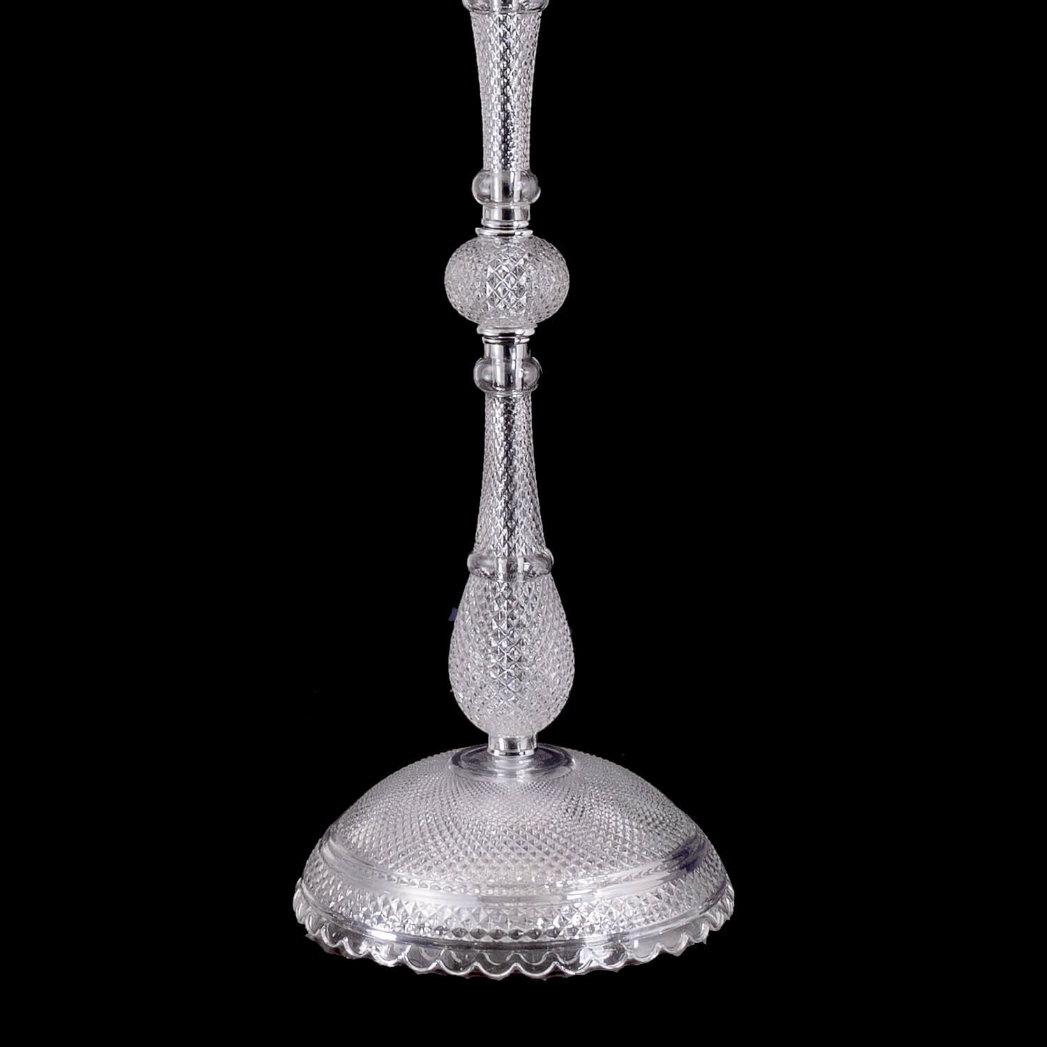 JC Bastian Crystal Candelabra With Fabric Shade Floor Lamp