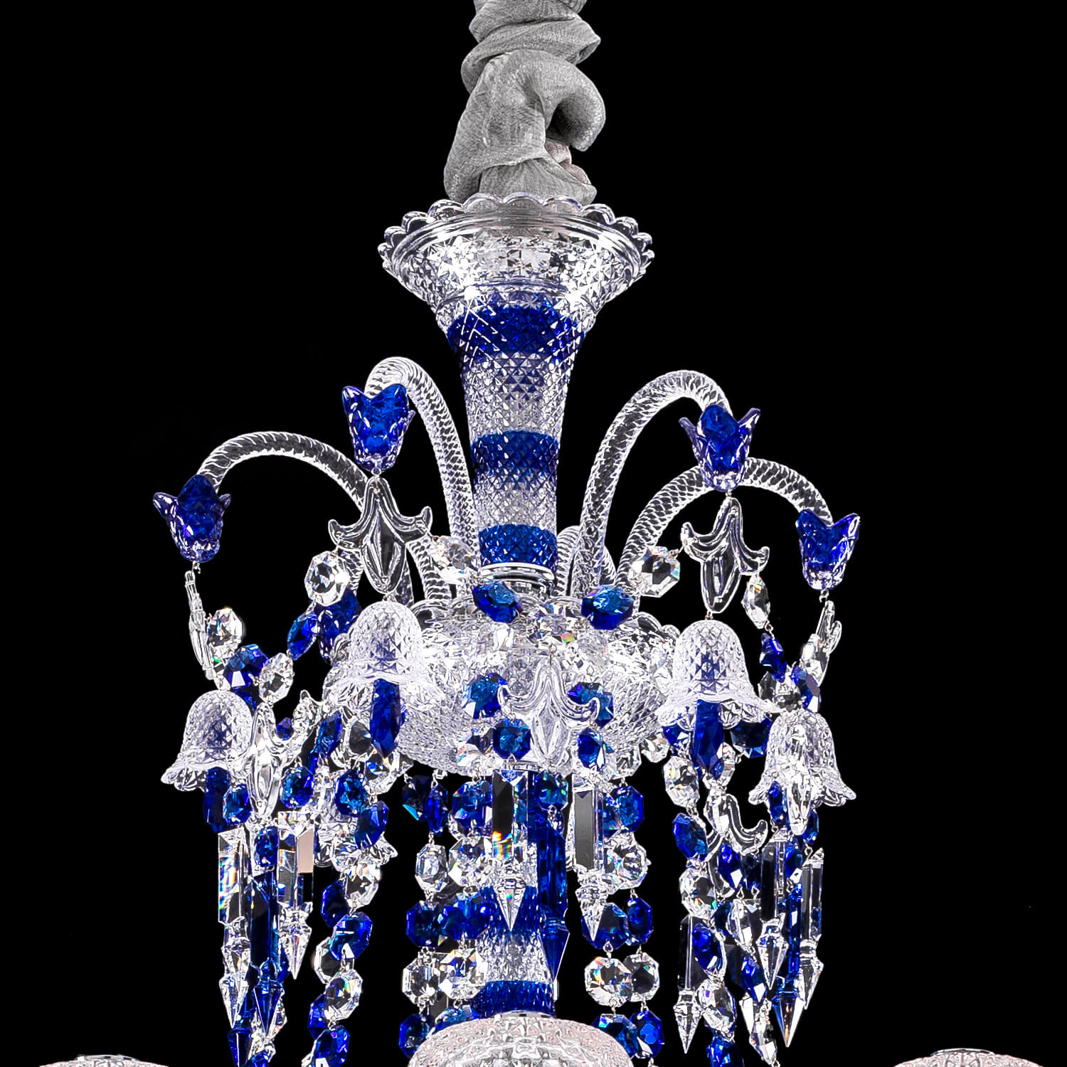 JC Bastian Blue Crystal Chandelier