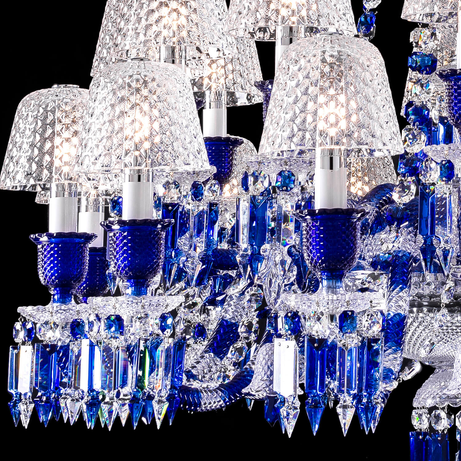 JC Bastian Blue Crystal Chandelier