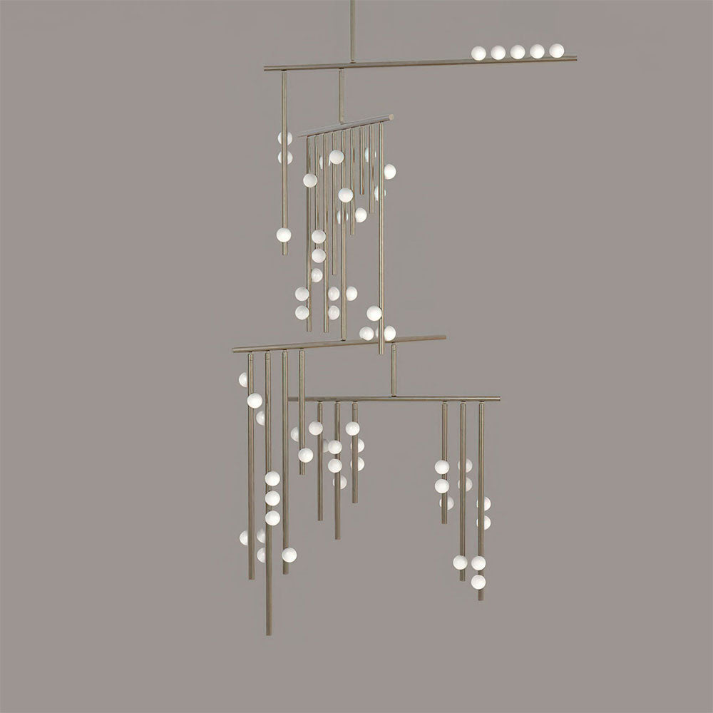Soren Brass Glass Drop Chandelier