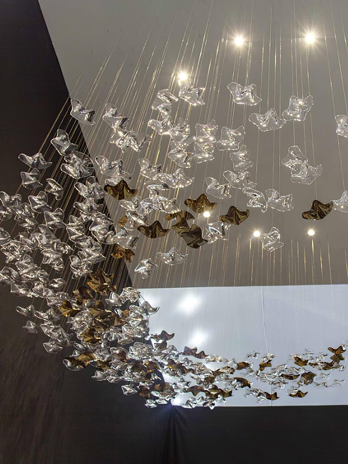 Galaxy Tidal Art Glass Crystal Spiral Chandelier
