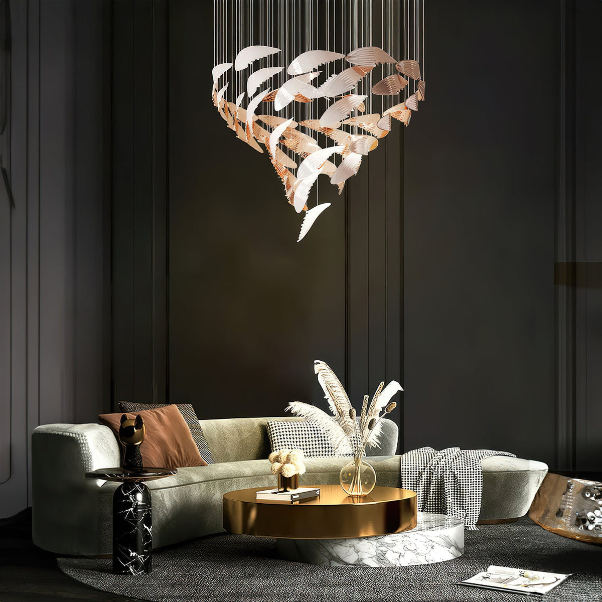 Bennett Meteor Shower Crystal Spiral Chandelier