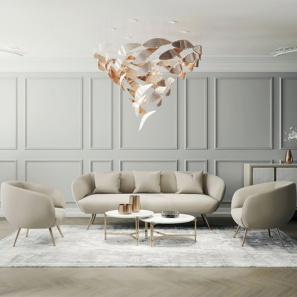 Bennett Meteor Shower Crystal Spiral Chandelier