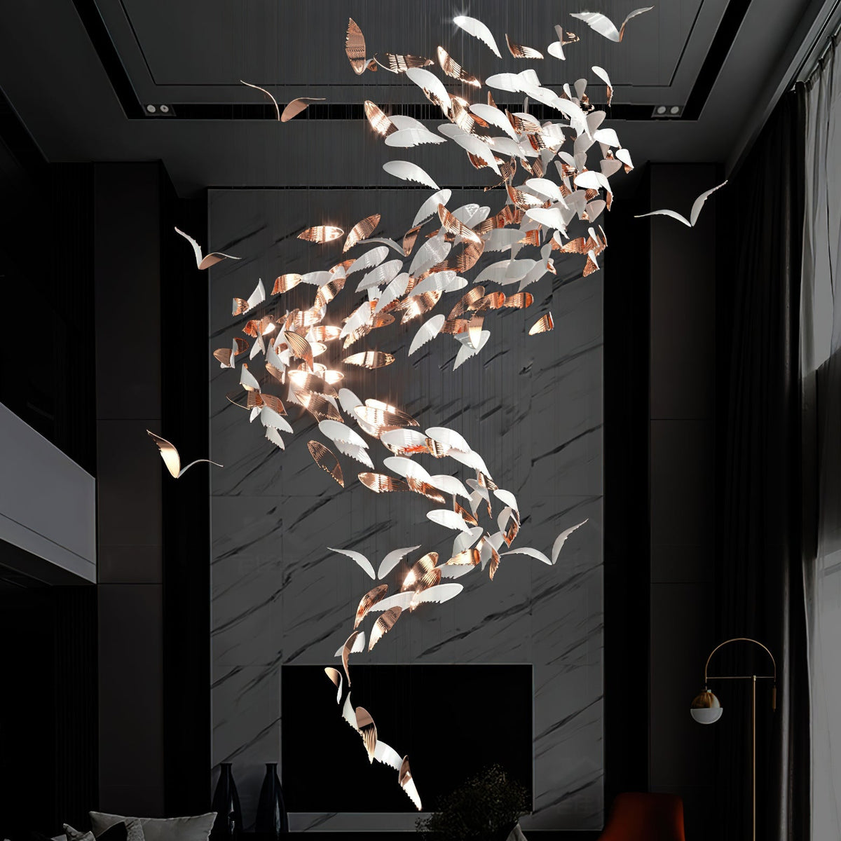 Bennett Meteor Shower Crystal Spiral Chandelier
