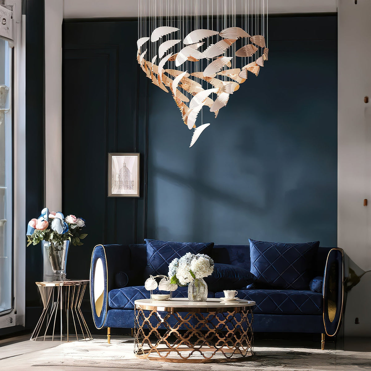 Bennett Meteor Shower Crystal Spiral Chandelier
