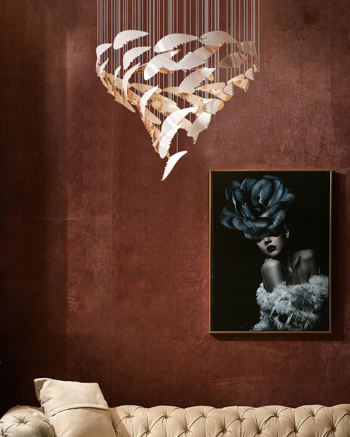 Bennett Meteor Shower Crystal Spiral Chandelier