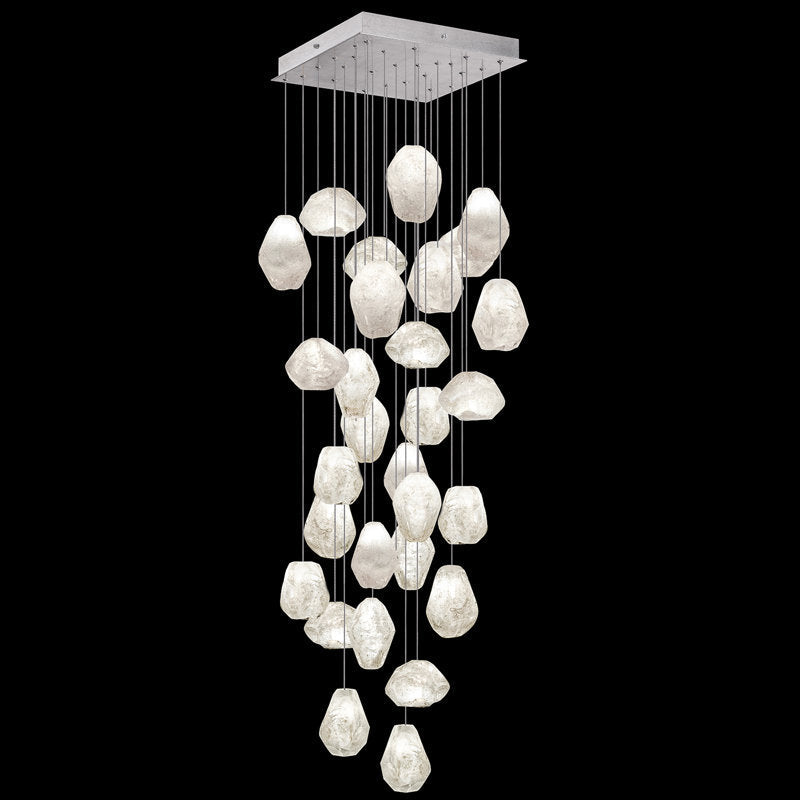 Vitrina Natural Quartz Stone Drop 30-Light Chandelier - Merlin Lamps