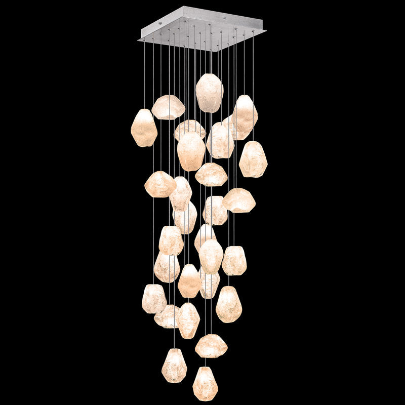 Vitrina Natural Quartz Stone Drop 30-Light Chandelier - Merlin Lamps
