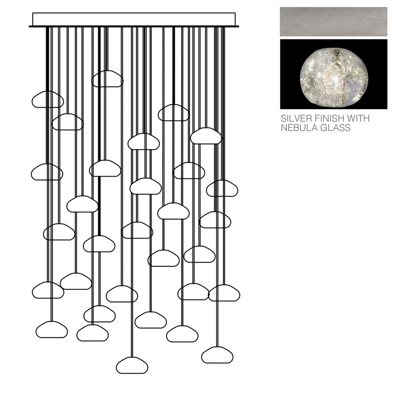 Vitrina Crystal Drop Orbs 30 Ball Large Chandelier - Merlin Lamps