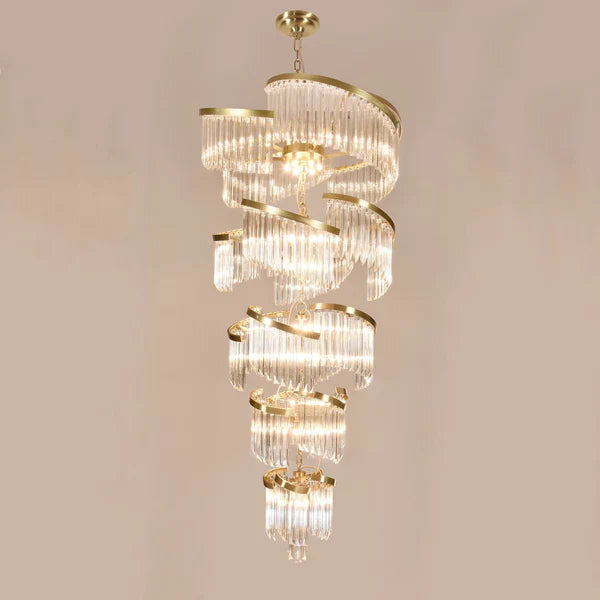 JC Louis Flower 5-Tier Crystal Round Chandelier