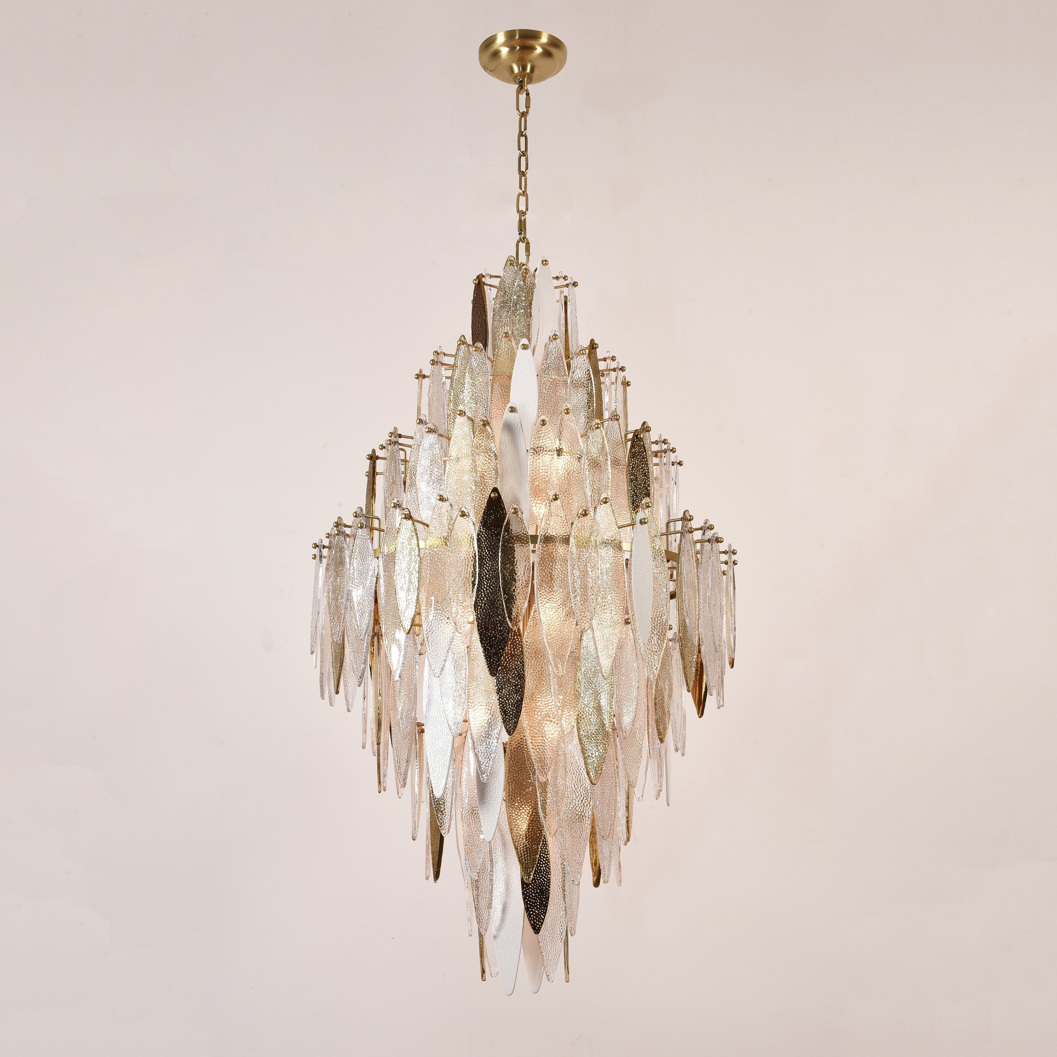 JC Alba Empire Tiered Oval Glass Chandelier