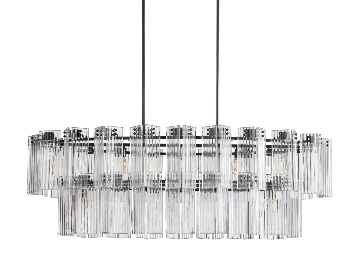 Delsie Oval Art Glass Chandelier 51''63''72''L