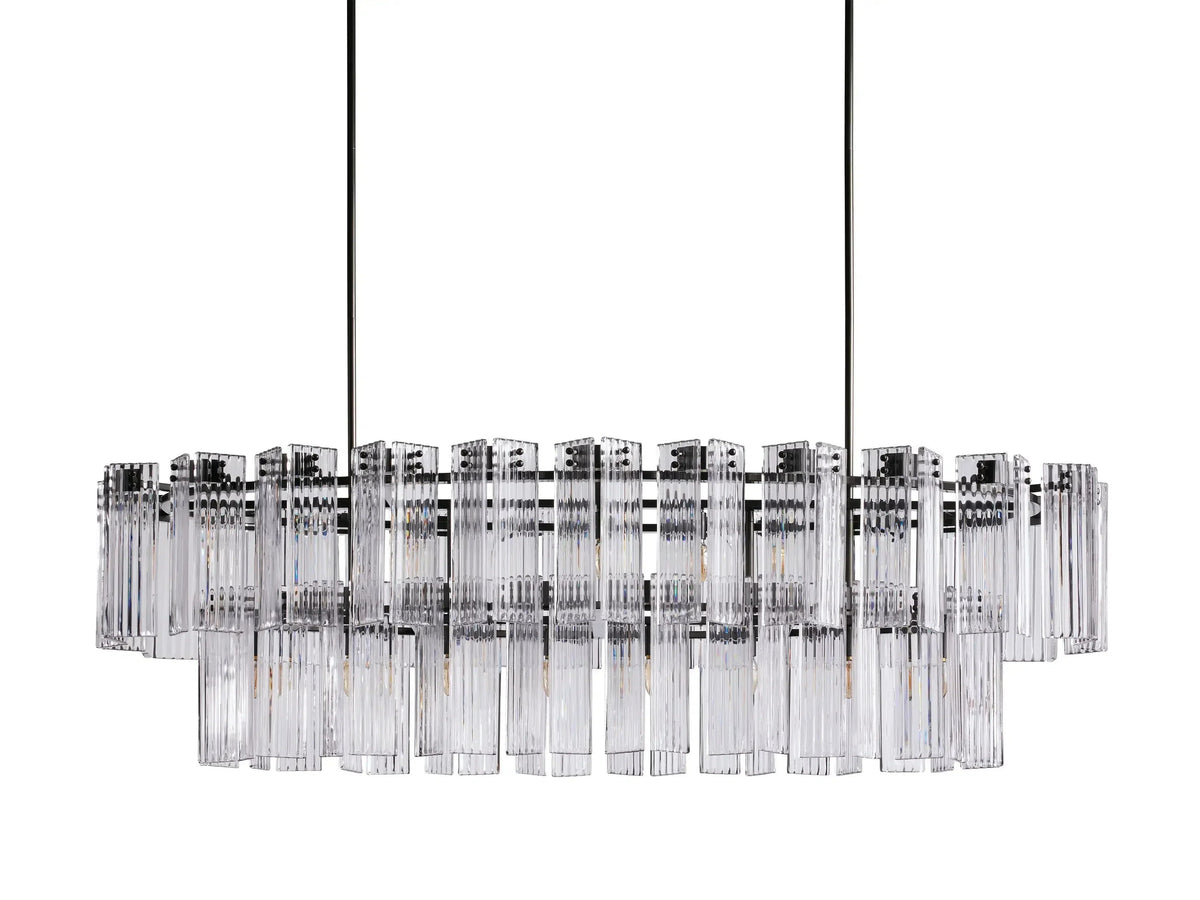 Delsie Oval Art Glass Chandelier 51''63''72''L