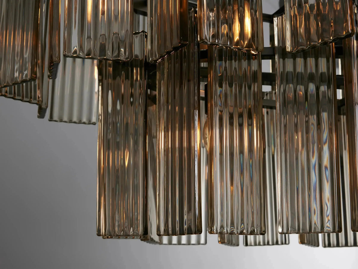 Delsie Oval Art Glass Chandelier 51''63''72''L