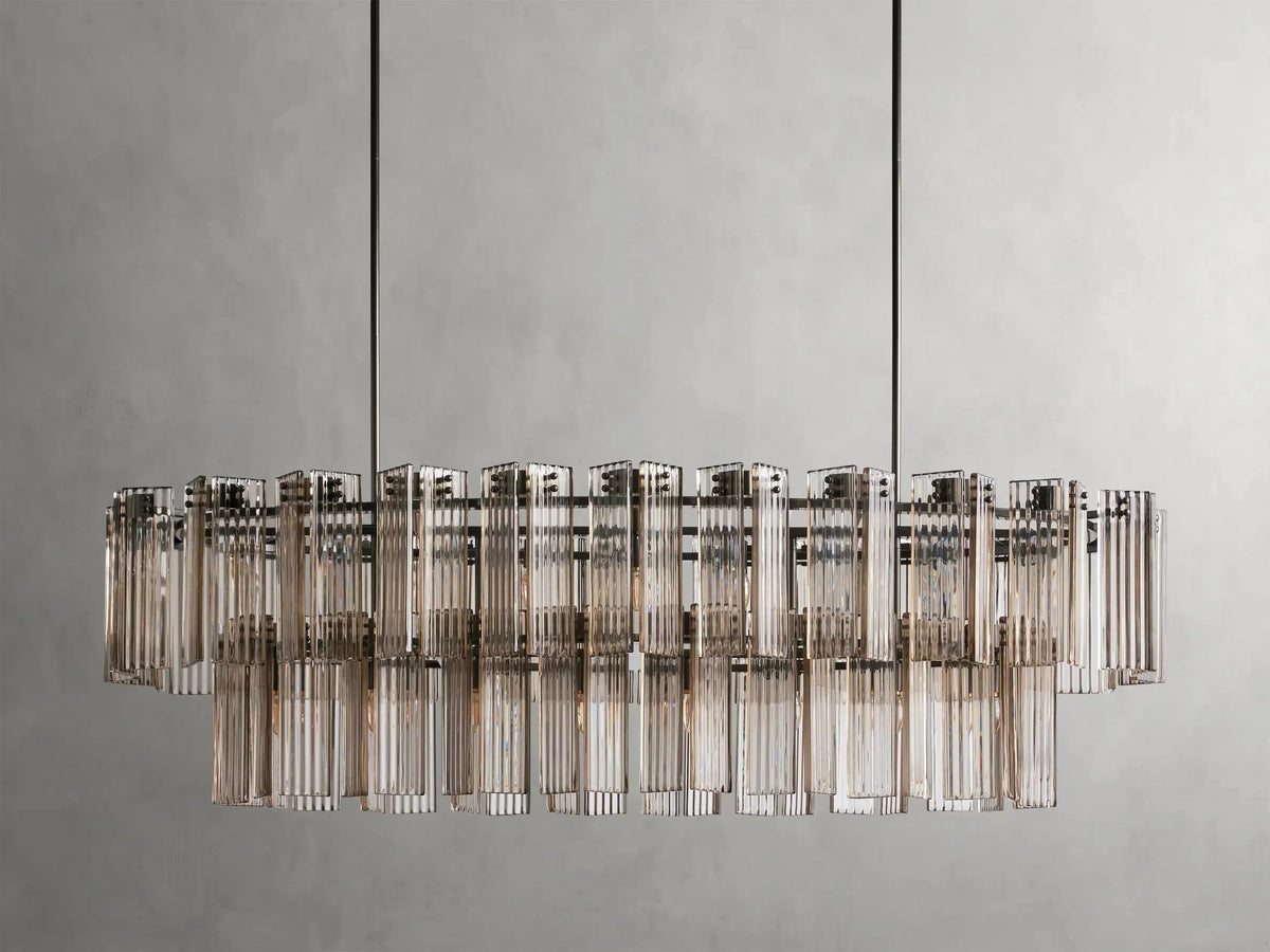 Delsie Oval Art Glass Chandelier 51''63''72''L