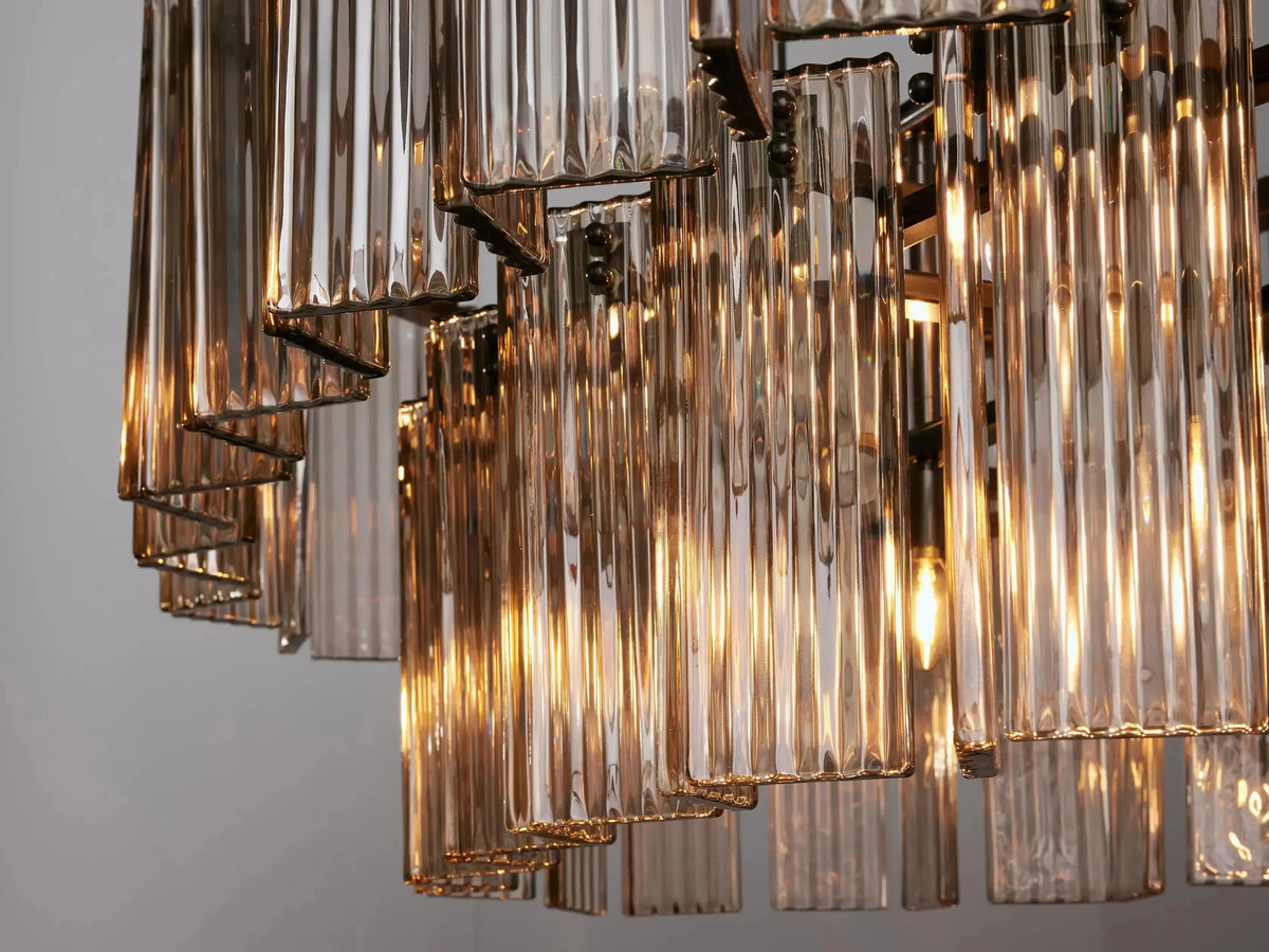 Delsie Oval Art Glass Chandelier 51''63''72''L