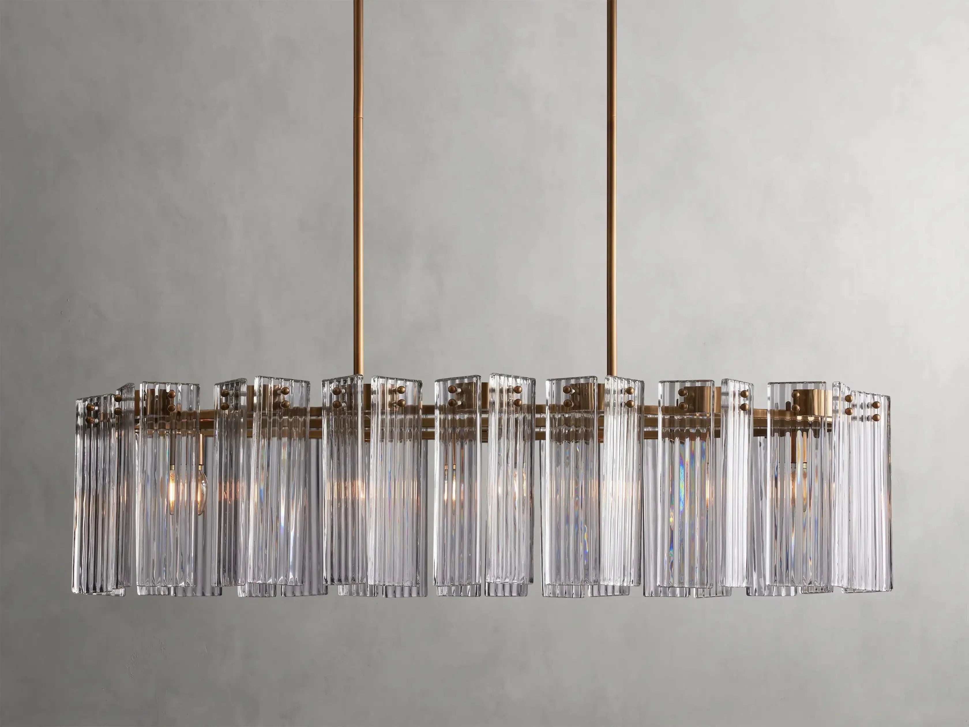 Delsie Oval Art Glass Chandelier 51''63''72''L