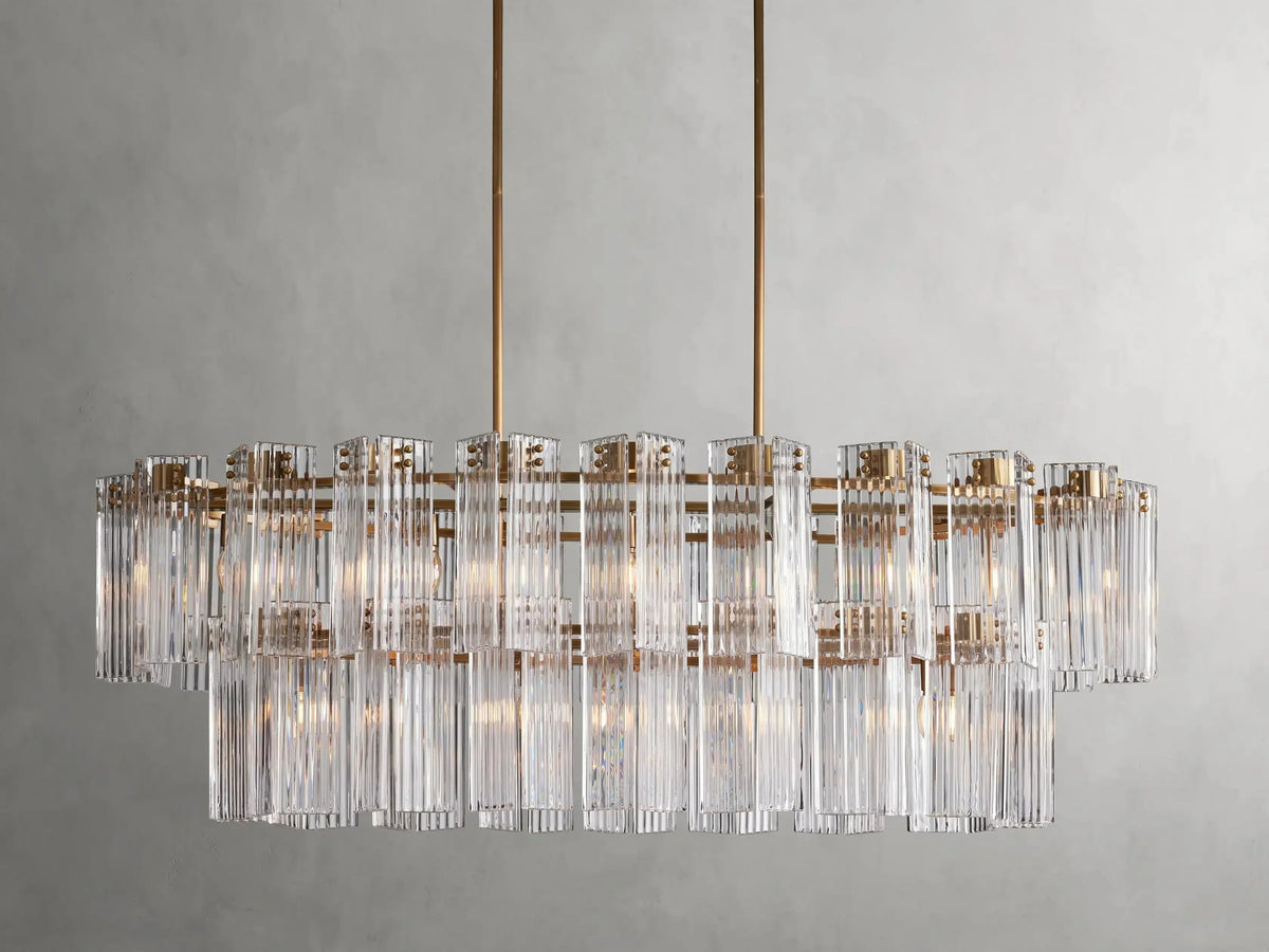 Delsie Oval Art Glass Chandelier 51''63''72''L