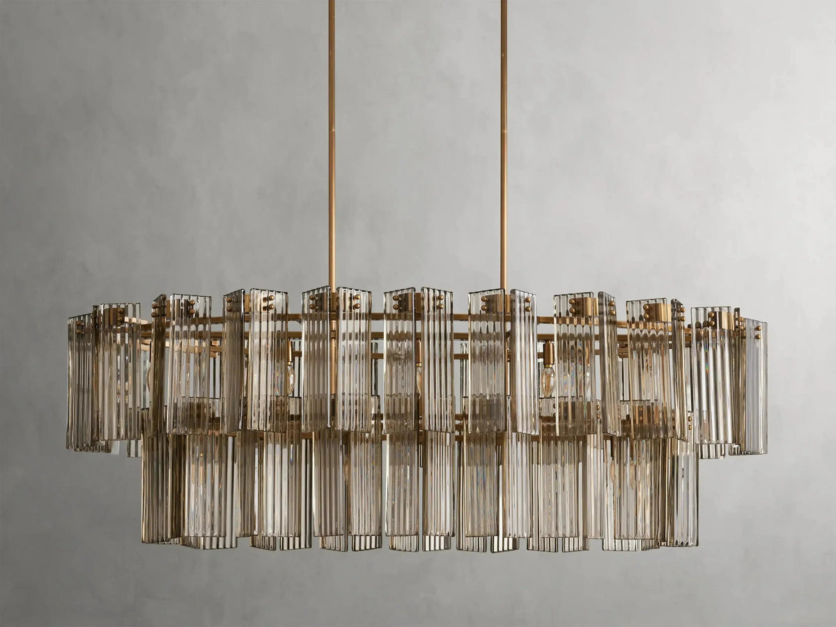 Delsie Oval Art Glass Chandelier 51''63''72''L