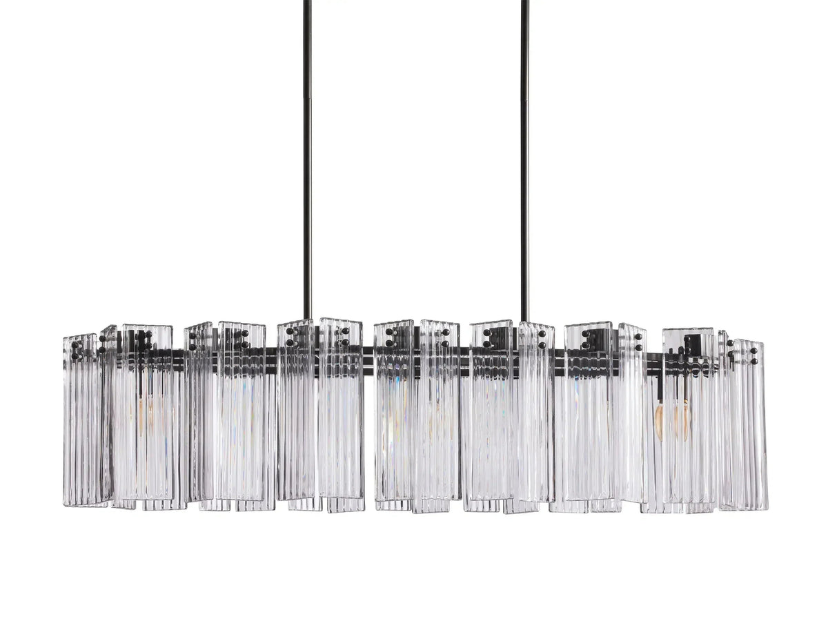 Delsie Oval Art Glass Chandelier 51''63''72''L