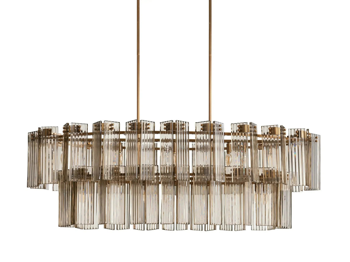 Delsie Oval Art Glass Chandelier 51''63''72''L