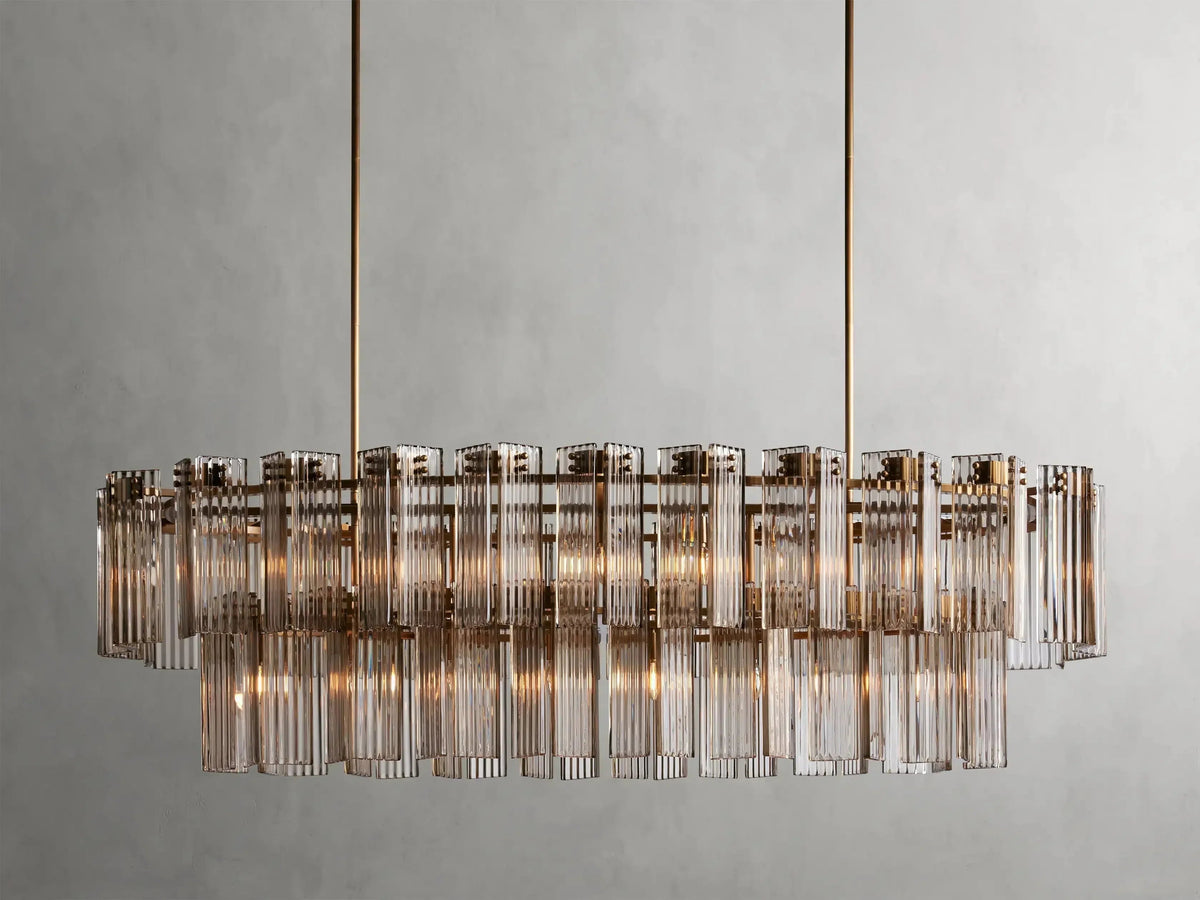 Delsie Oval Art Glass Chandelier 51''63''72''L