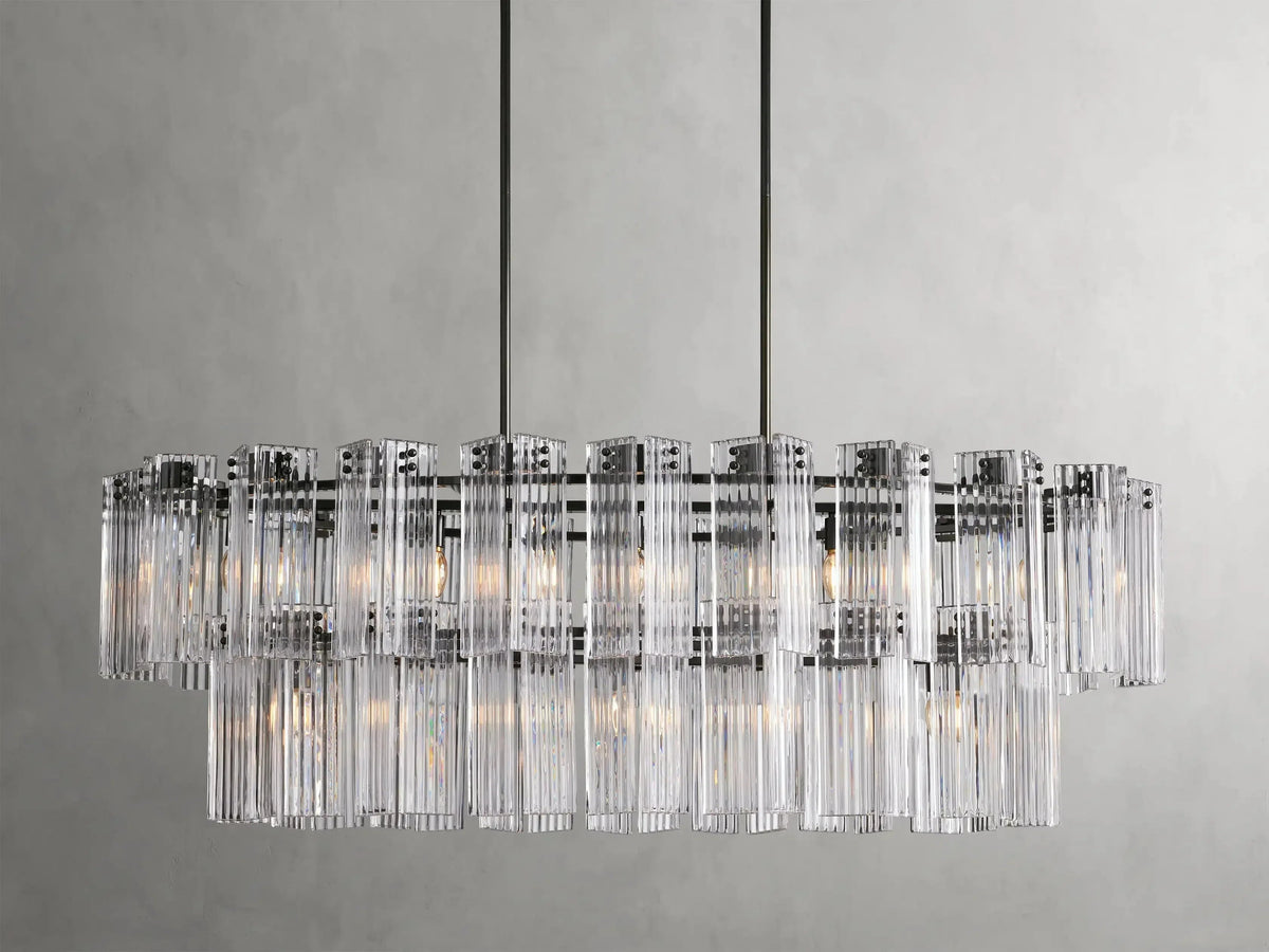 Delsie Oval Art Glass Chandelier 51''63''72''L