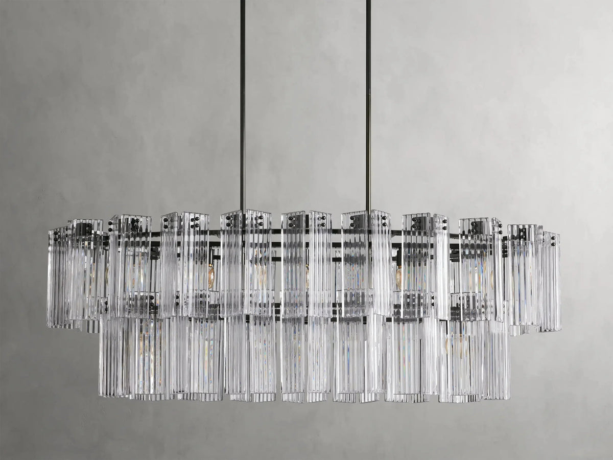 Delsie Oval Art Glass Chandelier 51''63''72''L